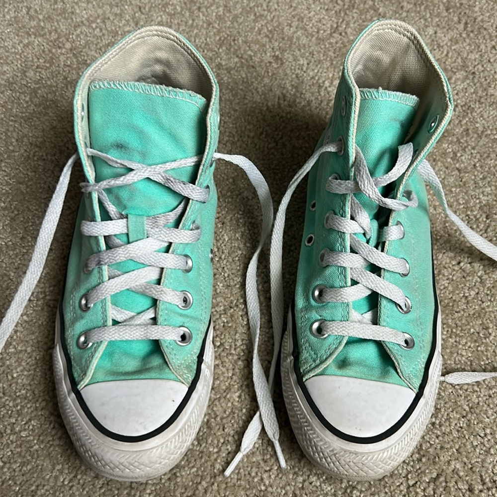 Converse all stars high tops mint green/aqua